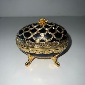 The San Francisco Music Box Co. Trinket Box Faberge Egg Shaped Jewelry B…